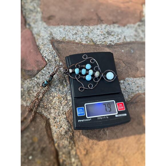 Artisan Larimar and Aquamarine Necklace - Picture 6 of 11